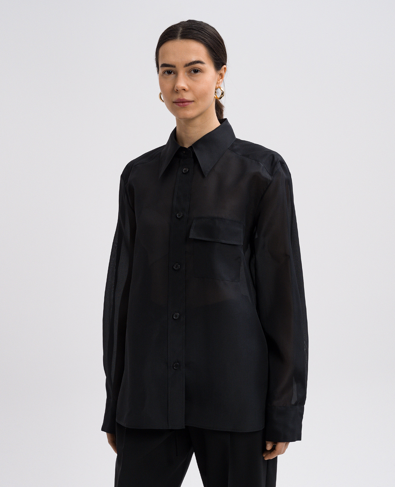 

Black Yatty silk blouse Khaite