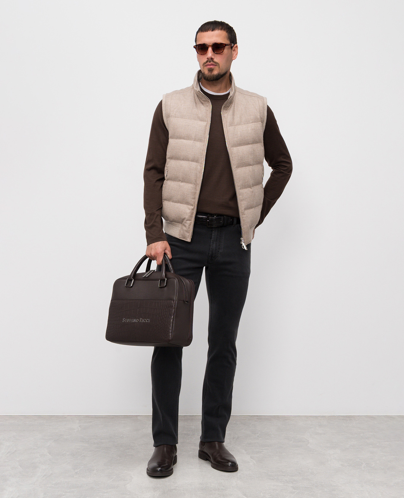 

Brown cashmere jumper Stefano Ricci