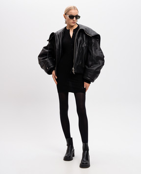 The Attico Black ribbed cashmere and silk mini dress 250WCA00348KWS006AA