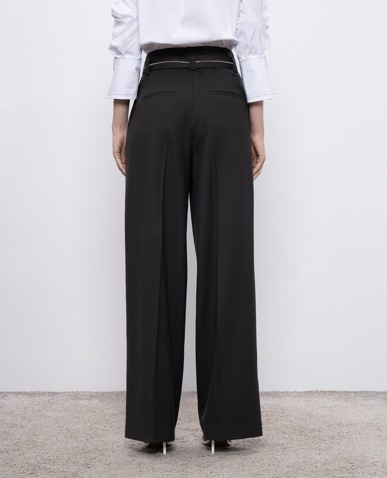 

Brown wool pants with belt Peserico
