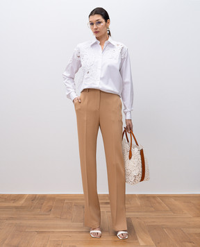 Ermanno Scervino Beige pants with slits in the side seams D466P302ILM