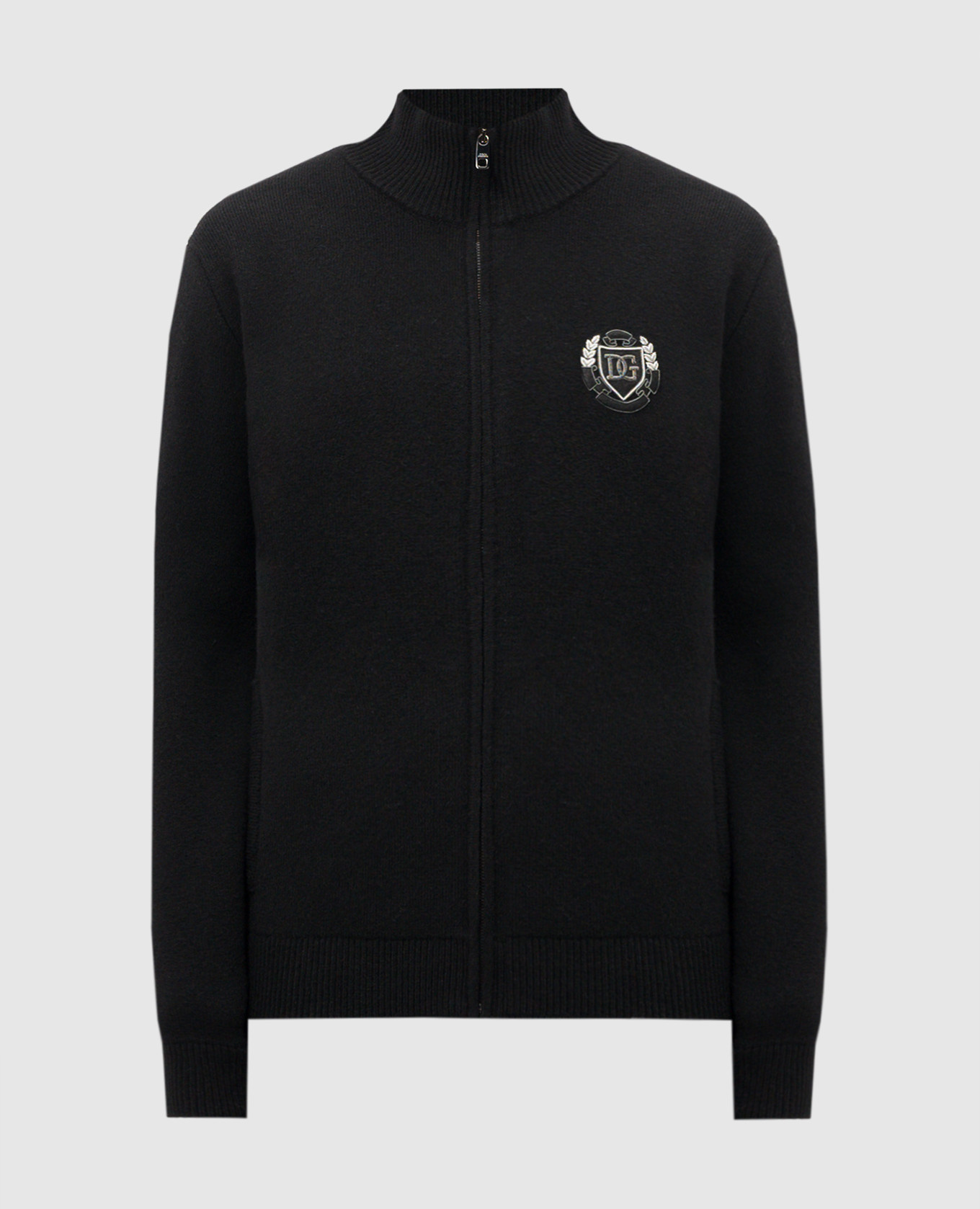 

Black wool and cashmere cardigan with logo patch Dolce&Gabbana