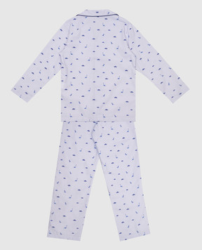 Story Loris Children's blue striped printed pajamas 2555226
