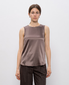 Peserico Brown silk top S08893D02372