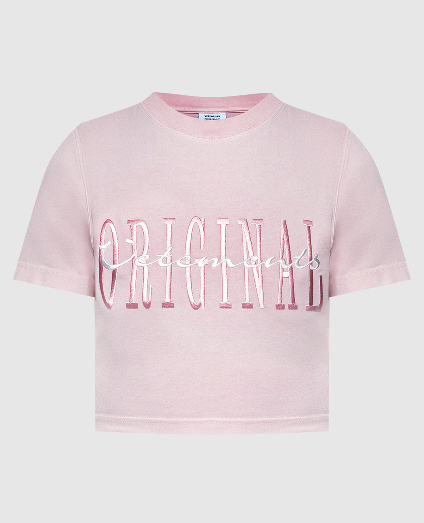 Pink t-shirt with logo embroidery vetements