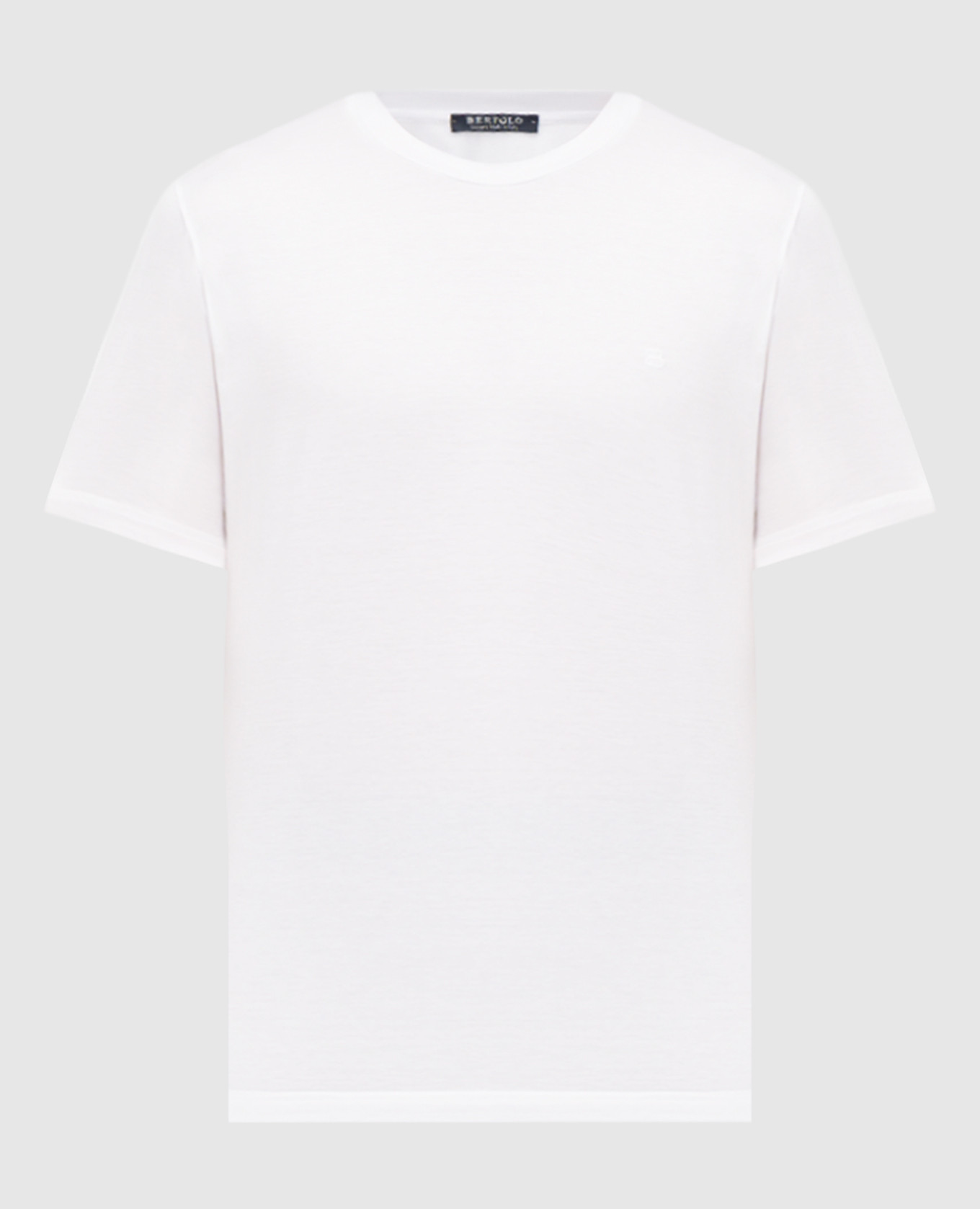 White T-shirt with embroidered emblem Bertolo Cashmere