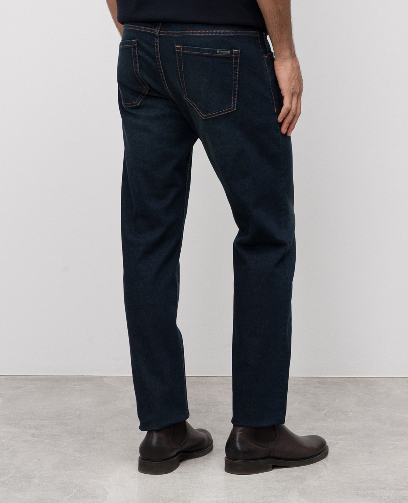 

Blue jeans with logo patch Peserico
