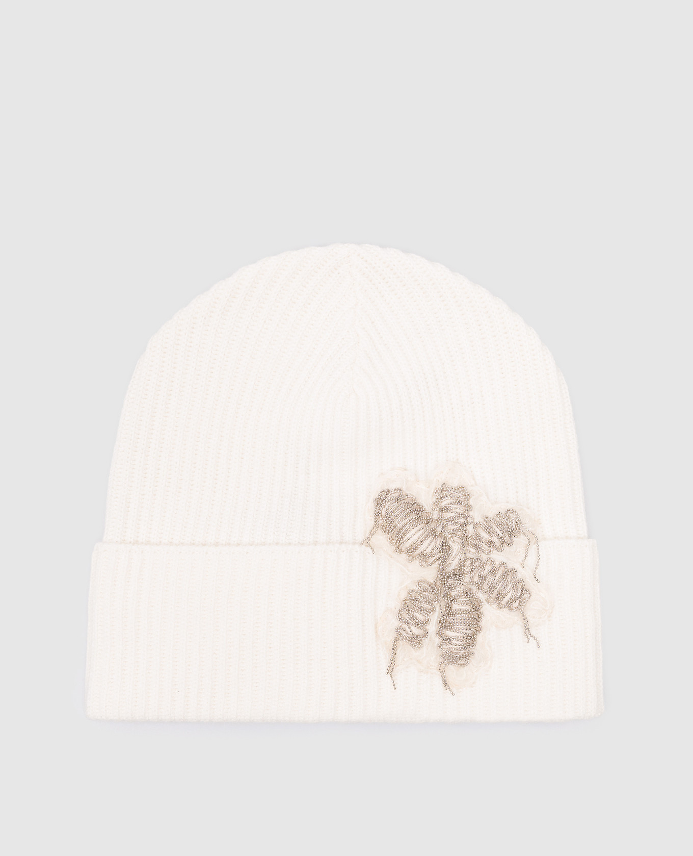 

White cashmere hat with monil chain Brunello Cucinelli