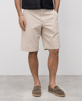 Agnona Beige linen shorts T809U2NUC052