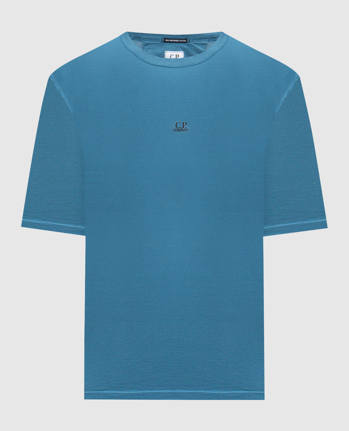 Blue T-shirt with logo print C.P. Company