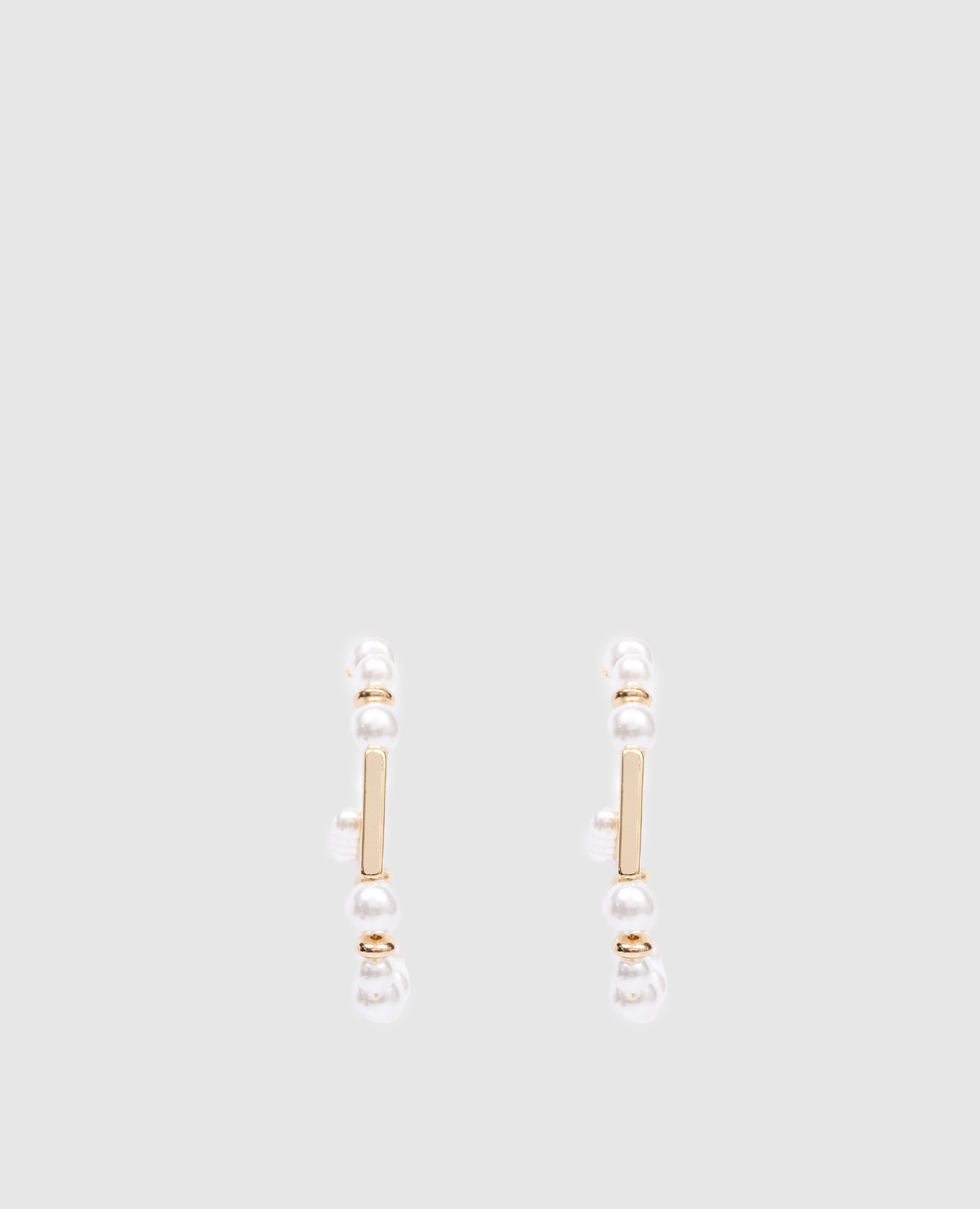 

White Oval T earrings with beads Twinset