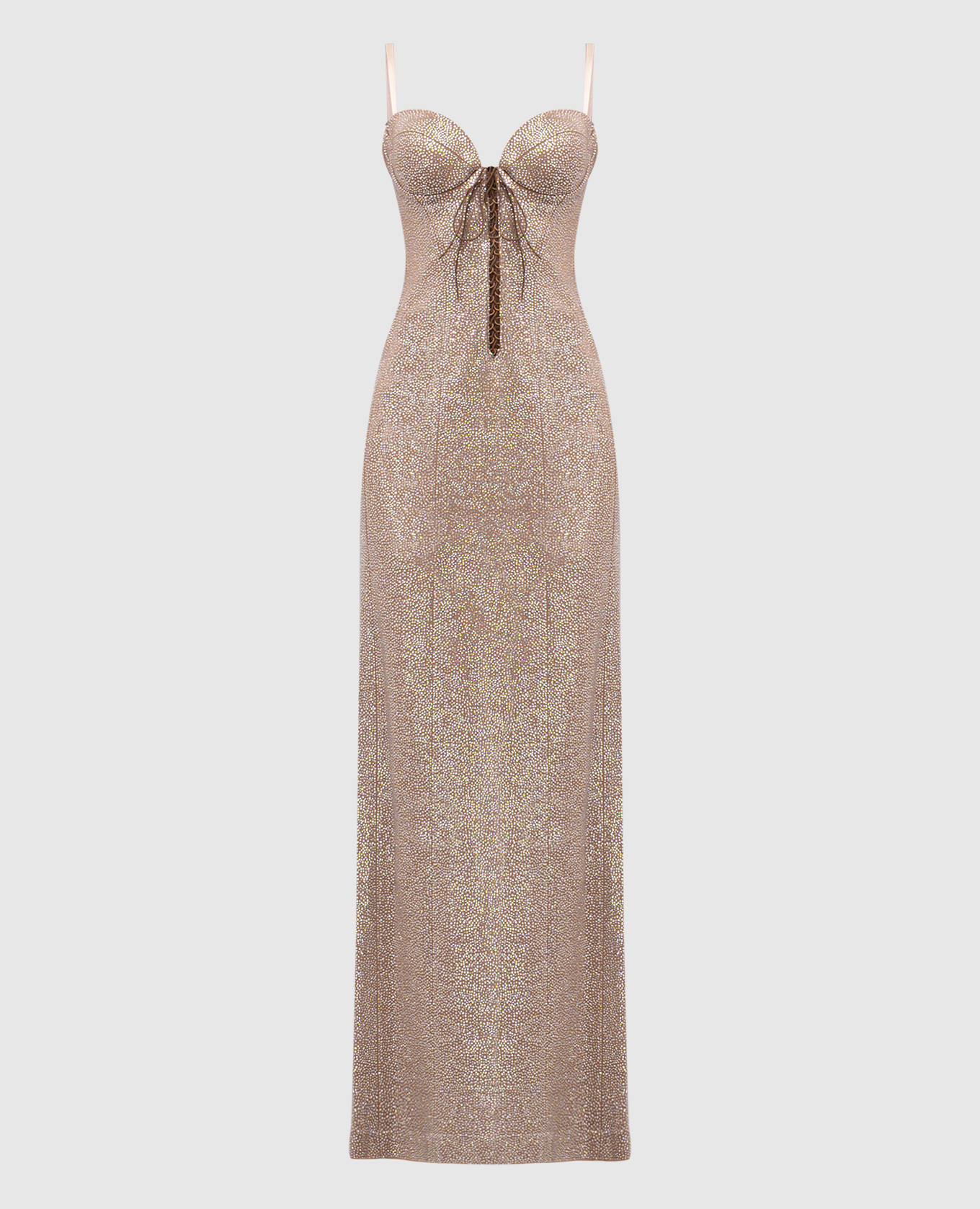 

Beige bustier maxi dress with crystals Giuseppe Di Morabito Milano