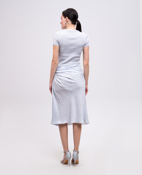 Givenchy Blue midi dress with patterned silk BW22CX15T4