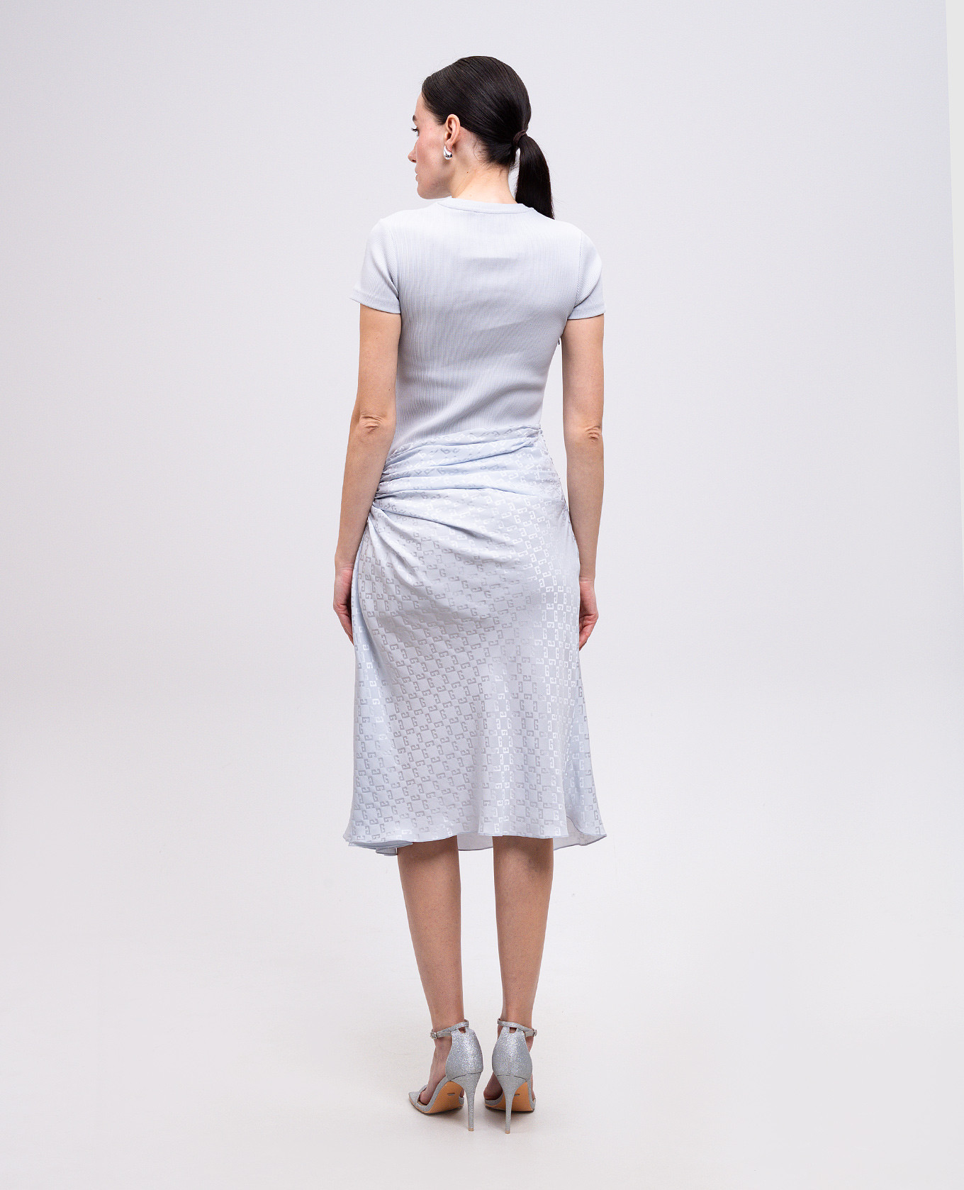 Blue midi dress with patterned silk Givenchy 3
