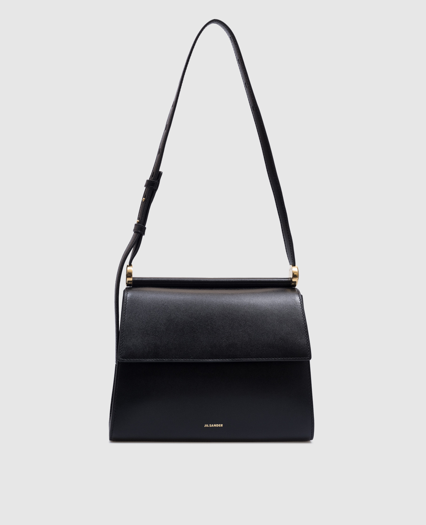 

Black leather Ghost logo messenger bag Jil Sander