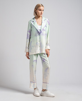 Twinset Green shirt with floral print 241AQ2034