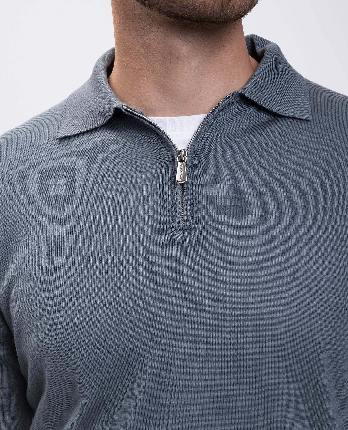 

Gray wool polo shirt Enrico Mandelli, Grey