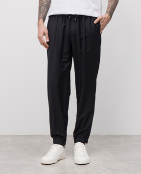 Peserico Blue joggers with wool R54175N00Z02588