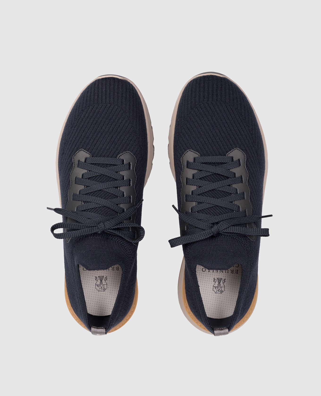 

Blue wool sneakers with logo Brunello Cucinelli