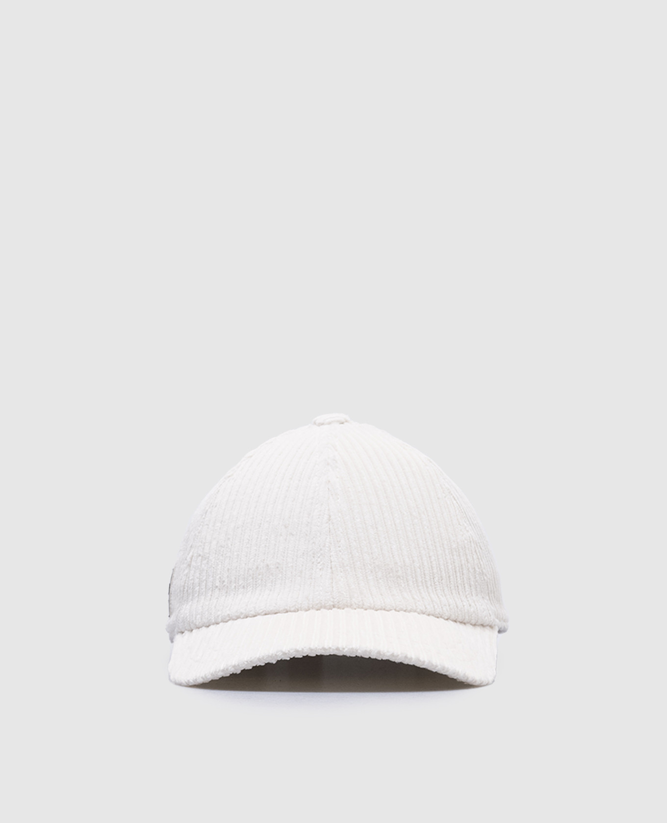 White corduroy cap with logo patch dondup