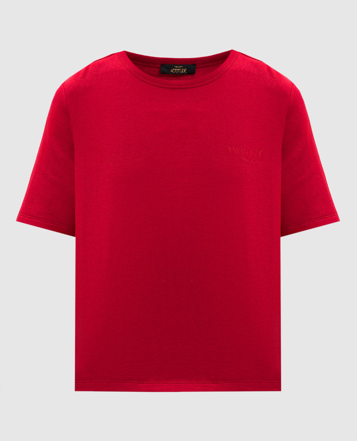 

Red T-shirt with embroidered logo Twinset Actitude