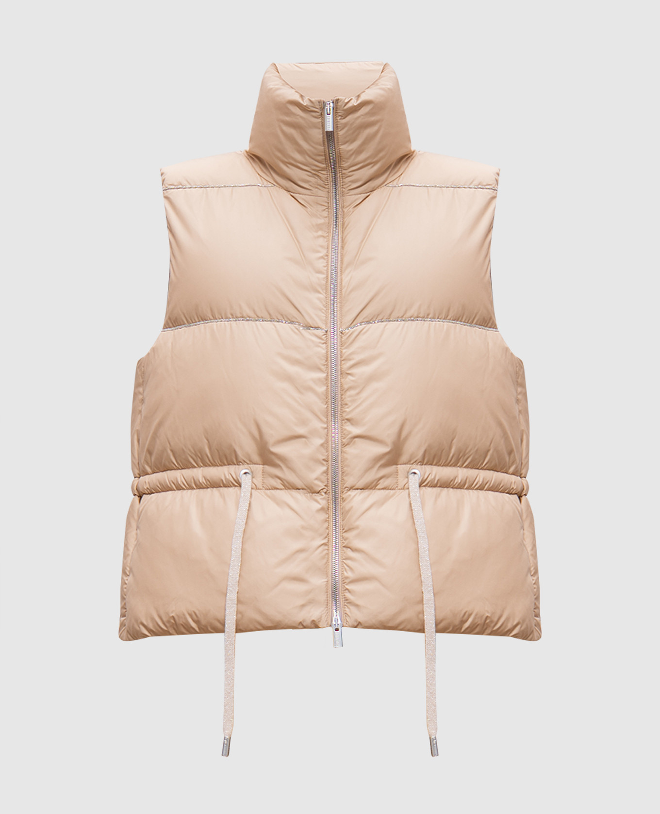 

Beige down vest with monil chain Peserico