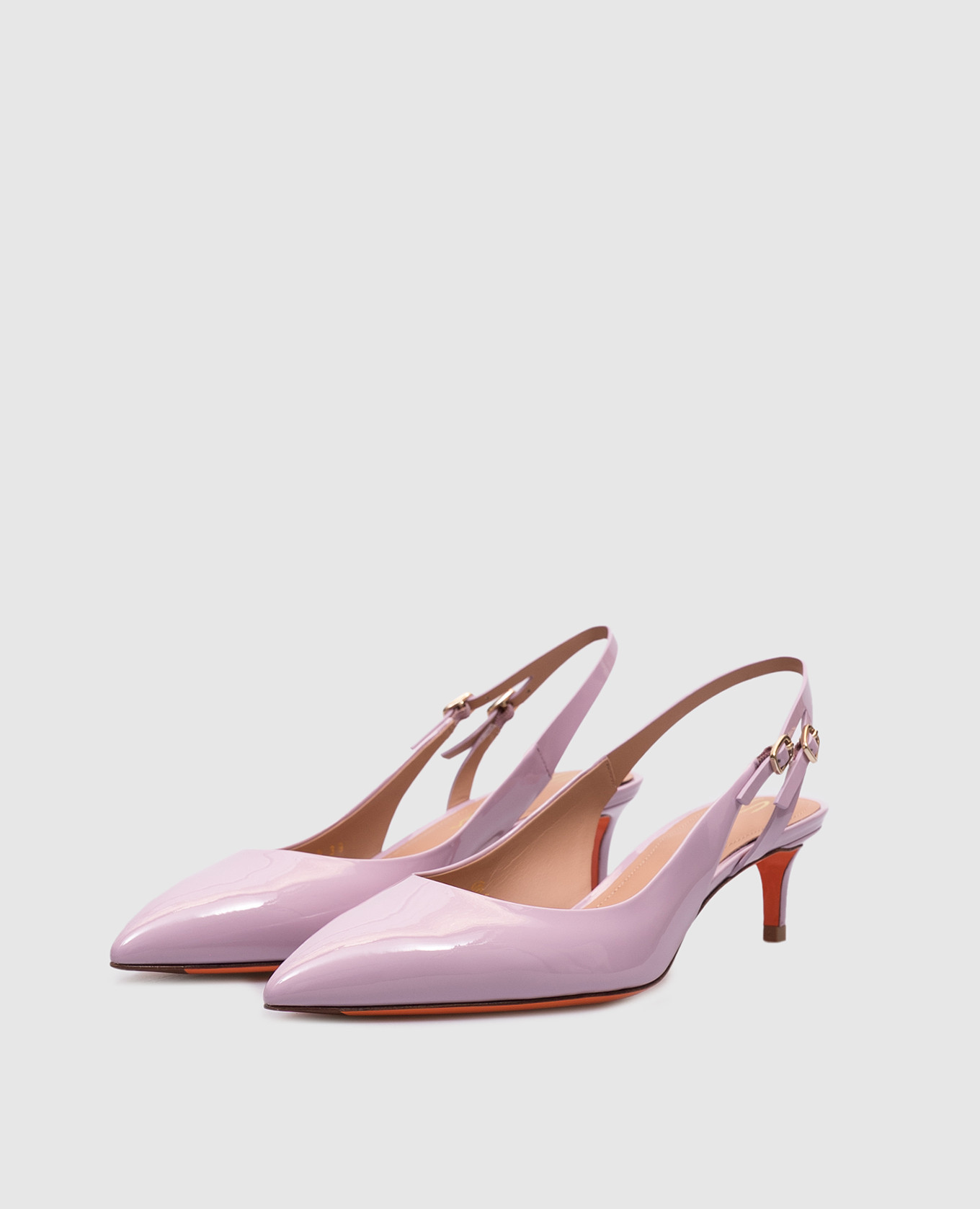 

Purple patent leather slingbacks Santoni, Violet