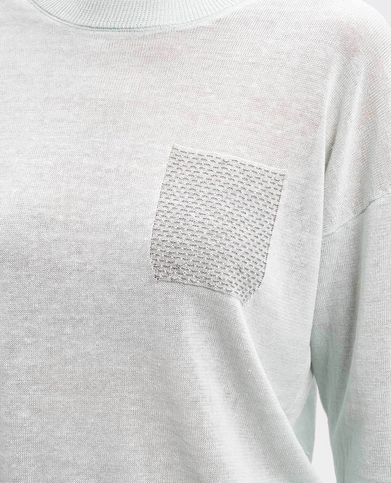

Blue linen jumper with monil chain Peserico, Light blue