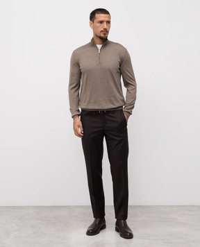 Bertolo Cashmere Brown wool and silk jumper 901615000048