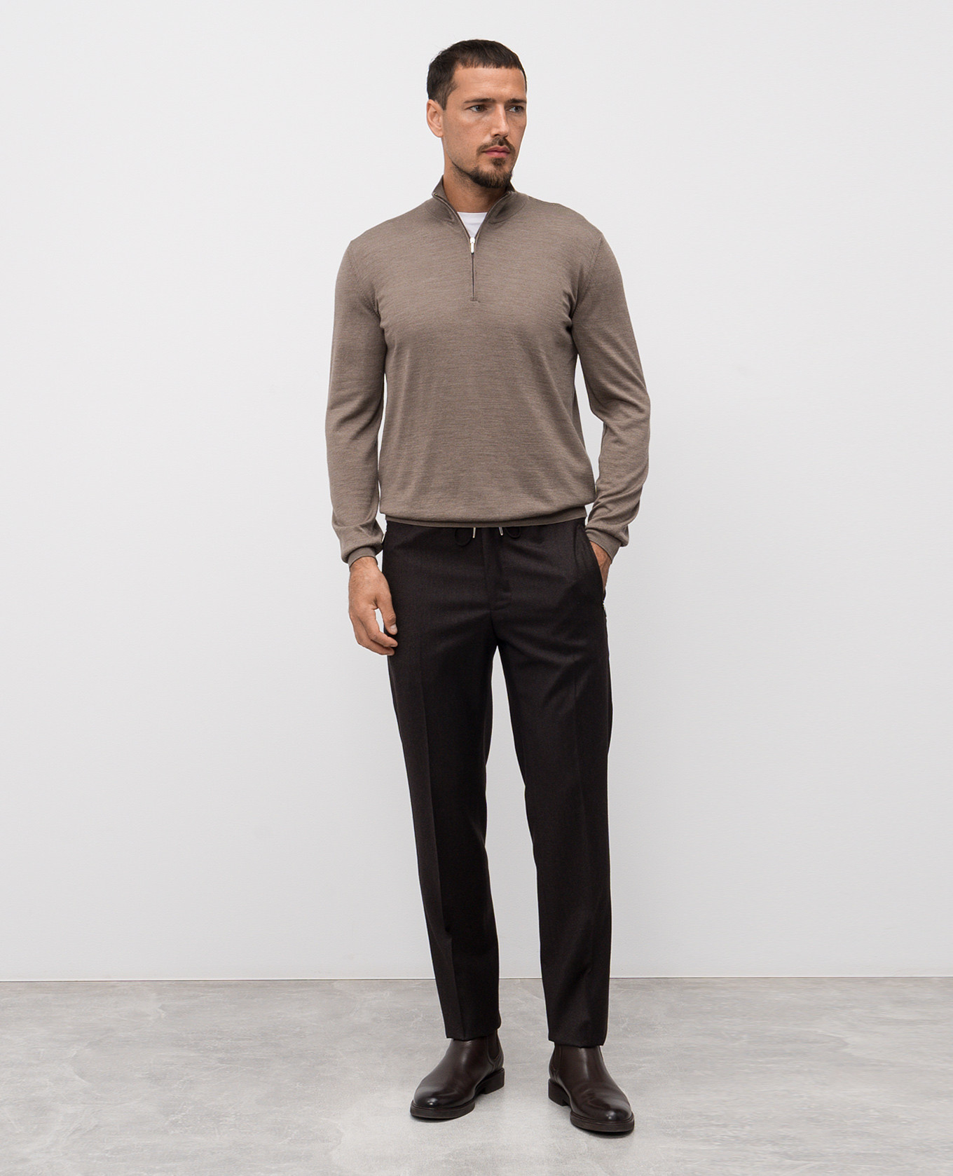

Brown wool and silk jumper Bertolo Cashmere
