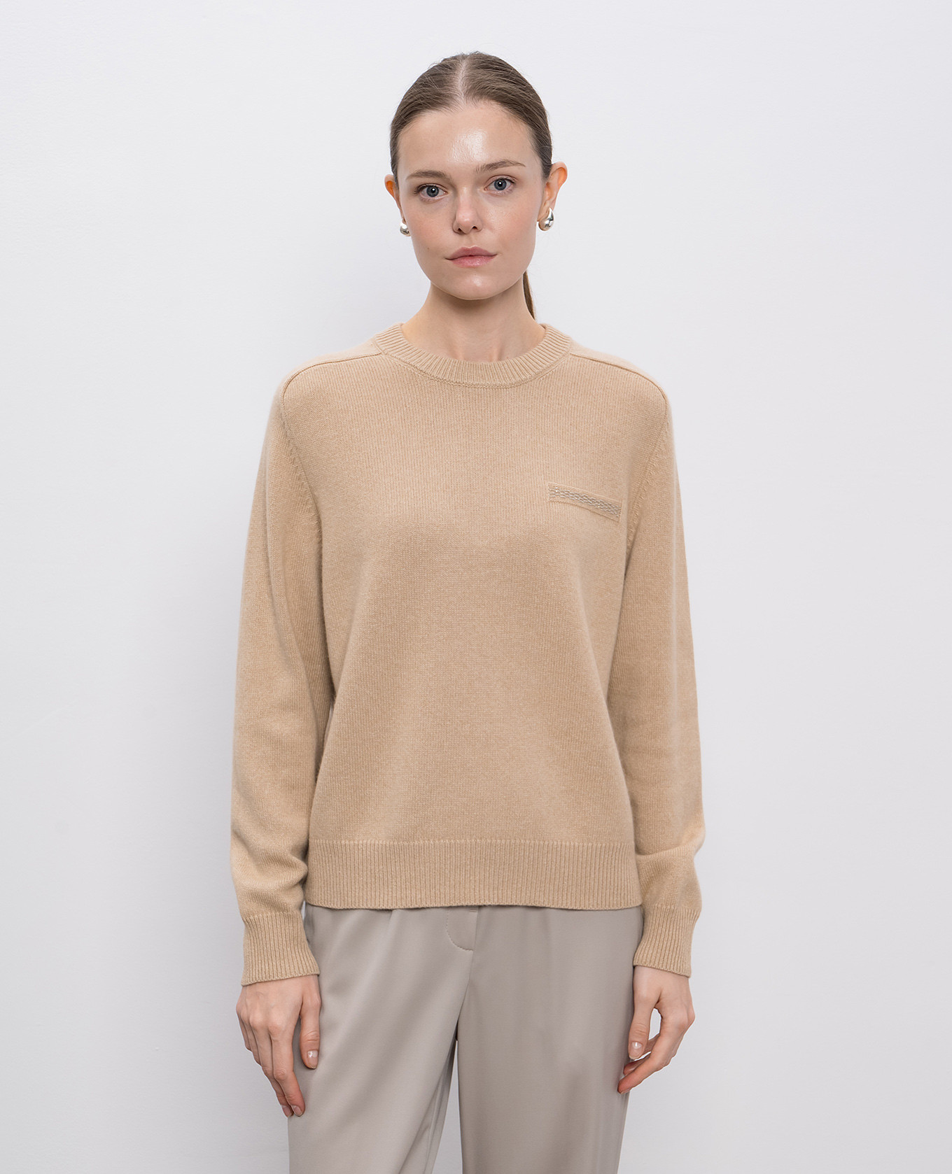 

Beige wool, silk and cashmere sweater Peserico