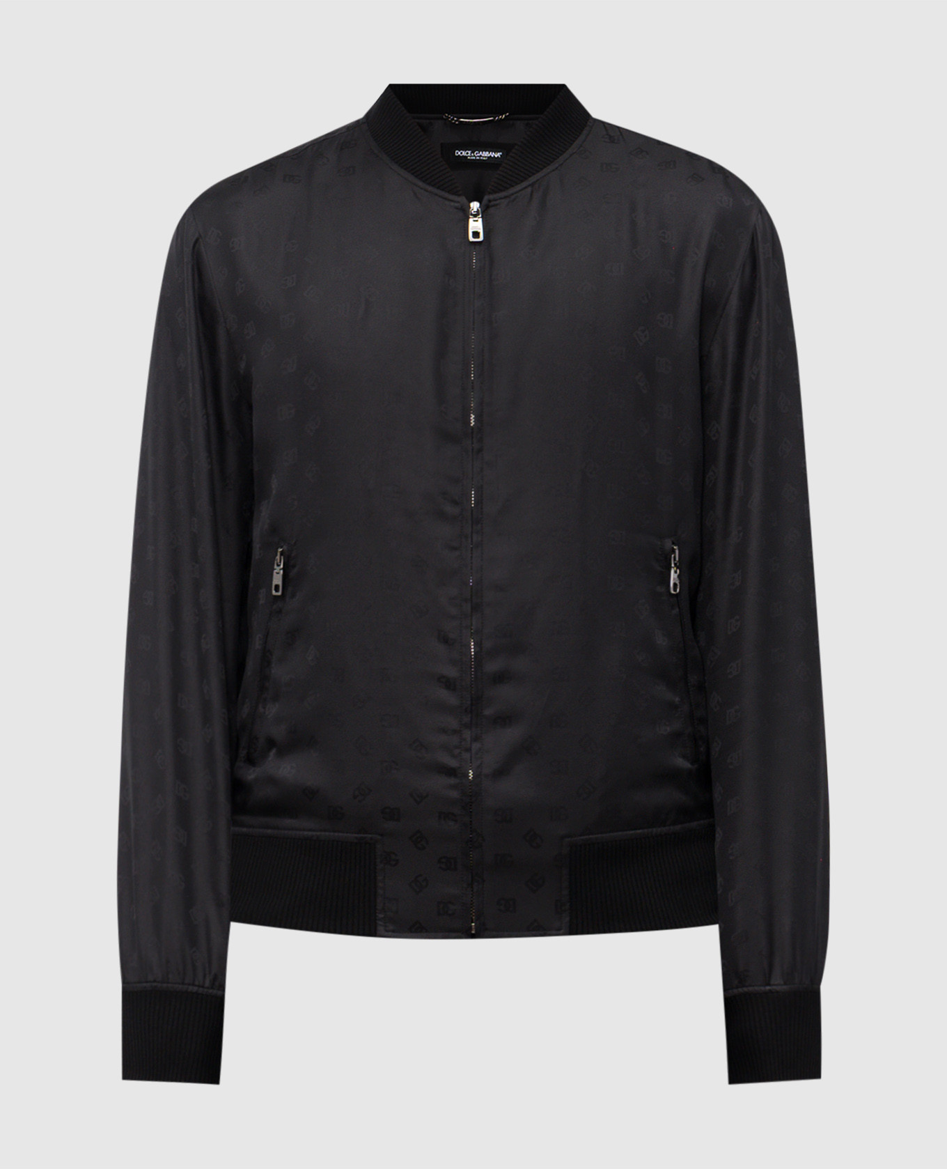 

Black patterned silk bomber jacket Dolce&Gabbana