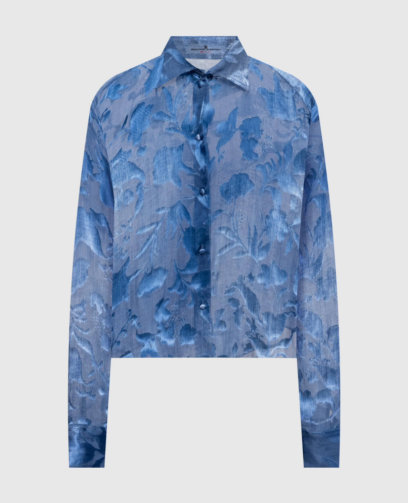 

Blue blouse with patterned silk Ermanno Scervino