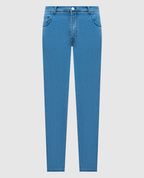 Stefano Ricci Blue jeans with logo patch MFT51B3240T247BL