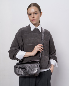 Gianni Chiarini Cindy Silver Leather Baguette Bag BS11700VNCMET