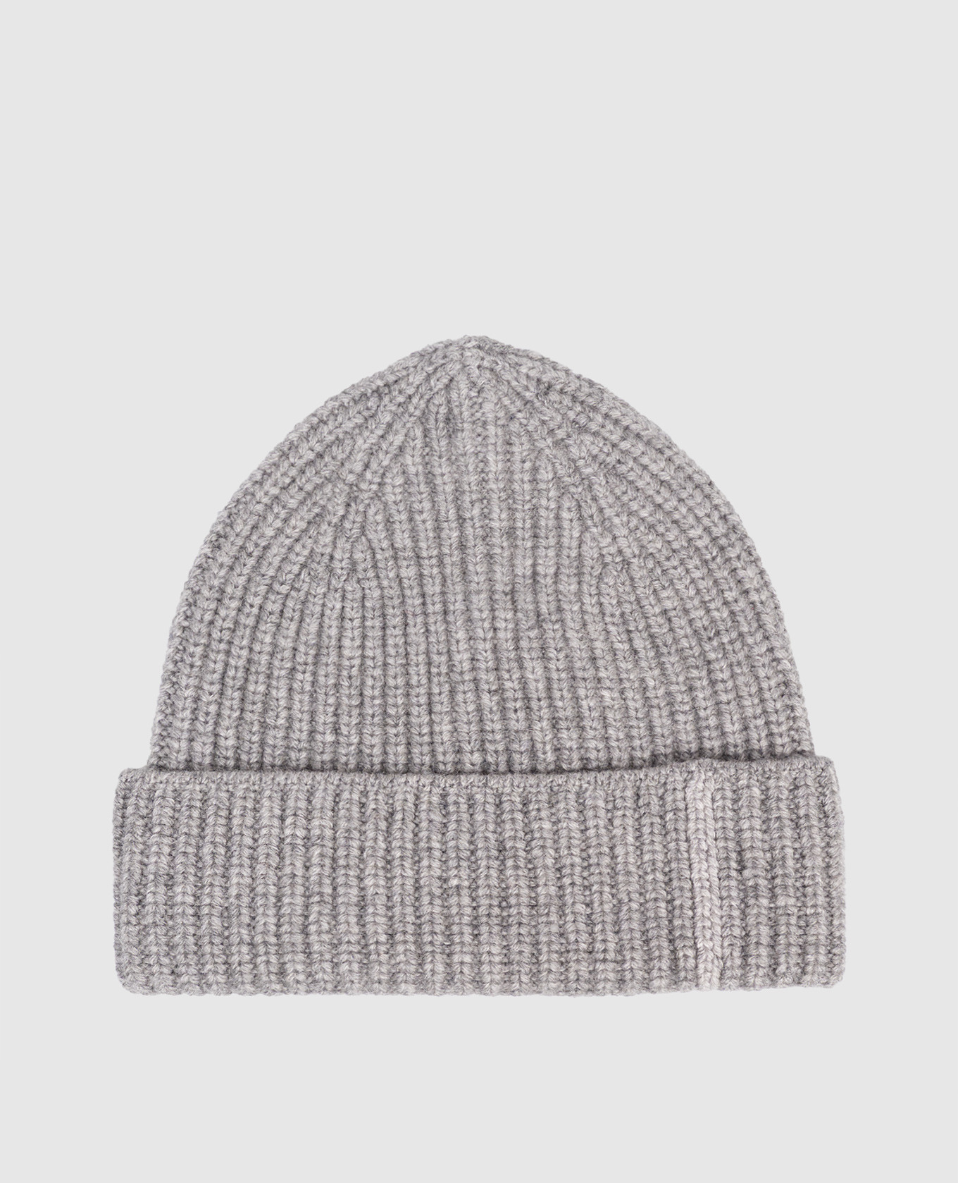 Gray cashmere hat with lapel Doriani Cashmere
