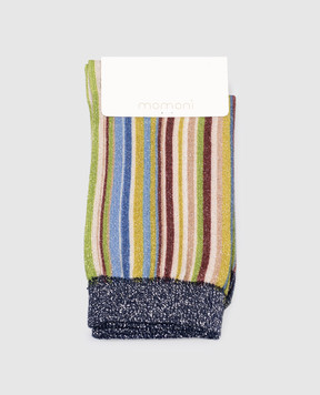 Momoni Green striped socks 255MMOSO001PK255MO52
