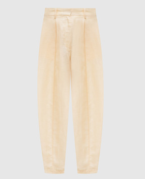 CO Yellow pants made of linen and silk 5052STLS