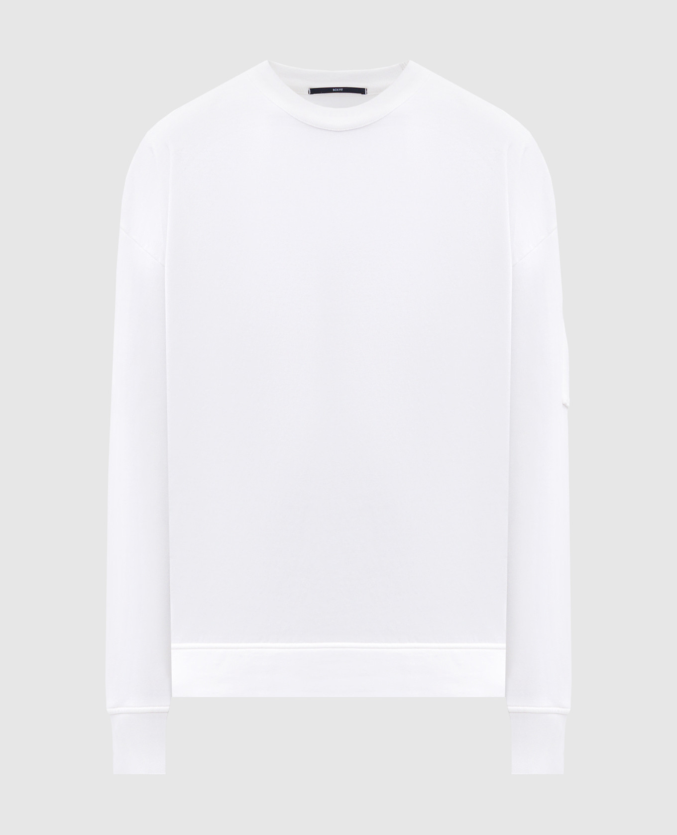 White sweatshirt with logo patch C.P. Company