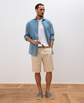 Peserico Beige linen shorts R54191N02607