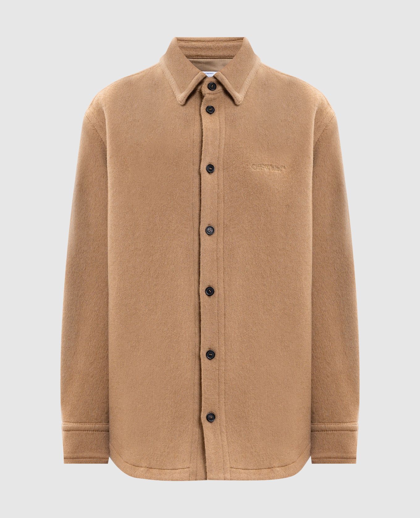 Beige cashmere insulated shirt with logo Off-White