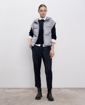 Peserico Blue wool sweater with sequins A99314F0509285