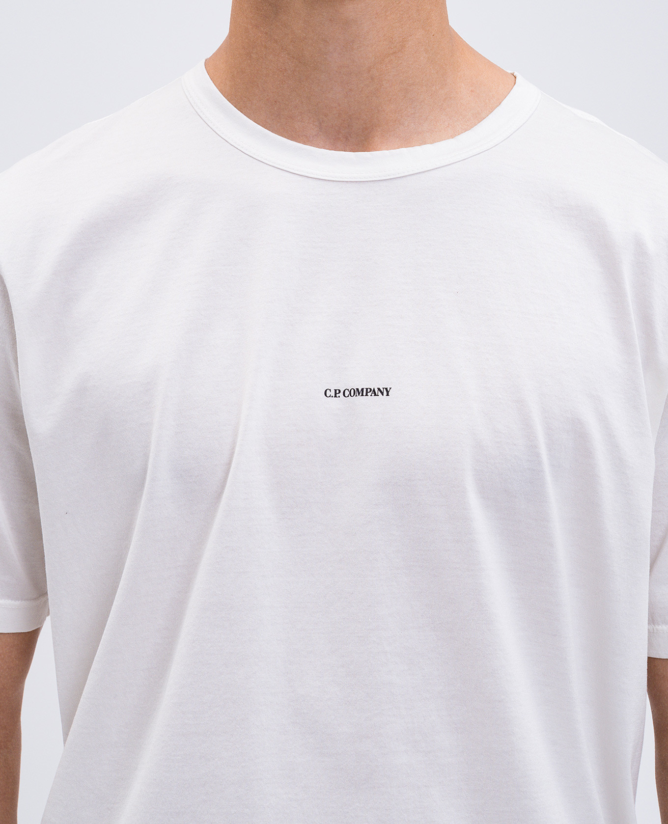 

White T-shirt with logo print C.P. Company