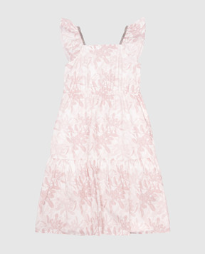 Brunello Cucinelli Children's pink dress with floral print BL909A404C