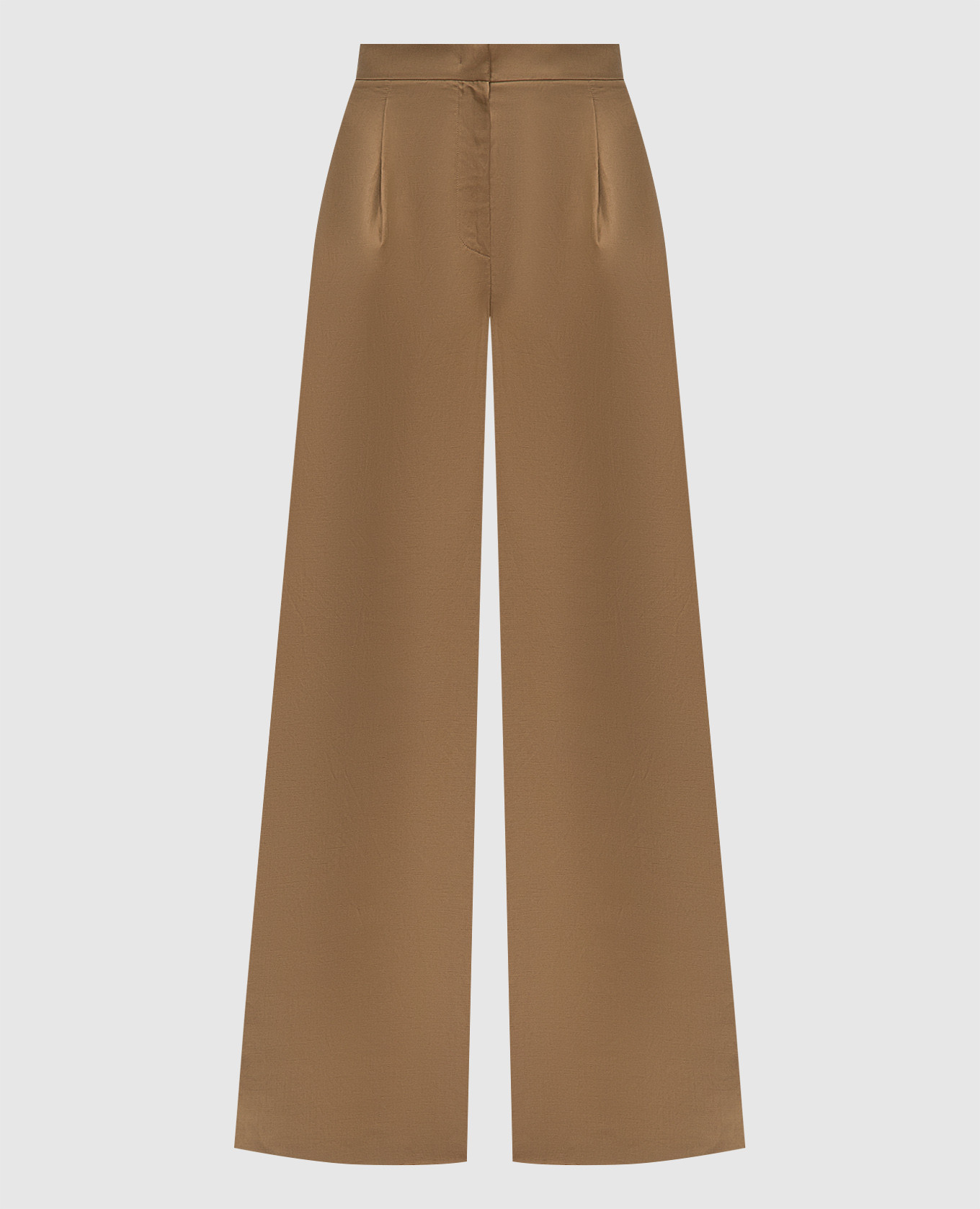 Colonia brown linen and silk palazzo pants max mara