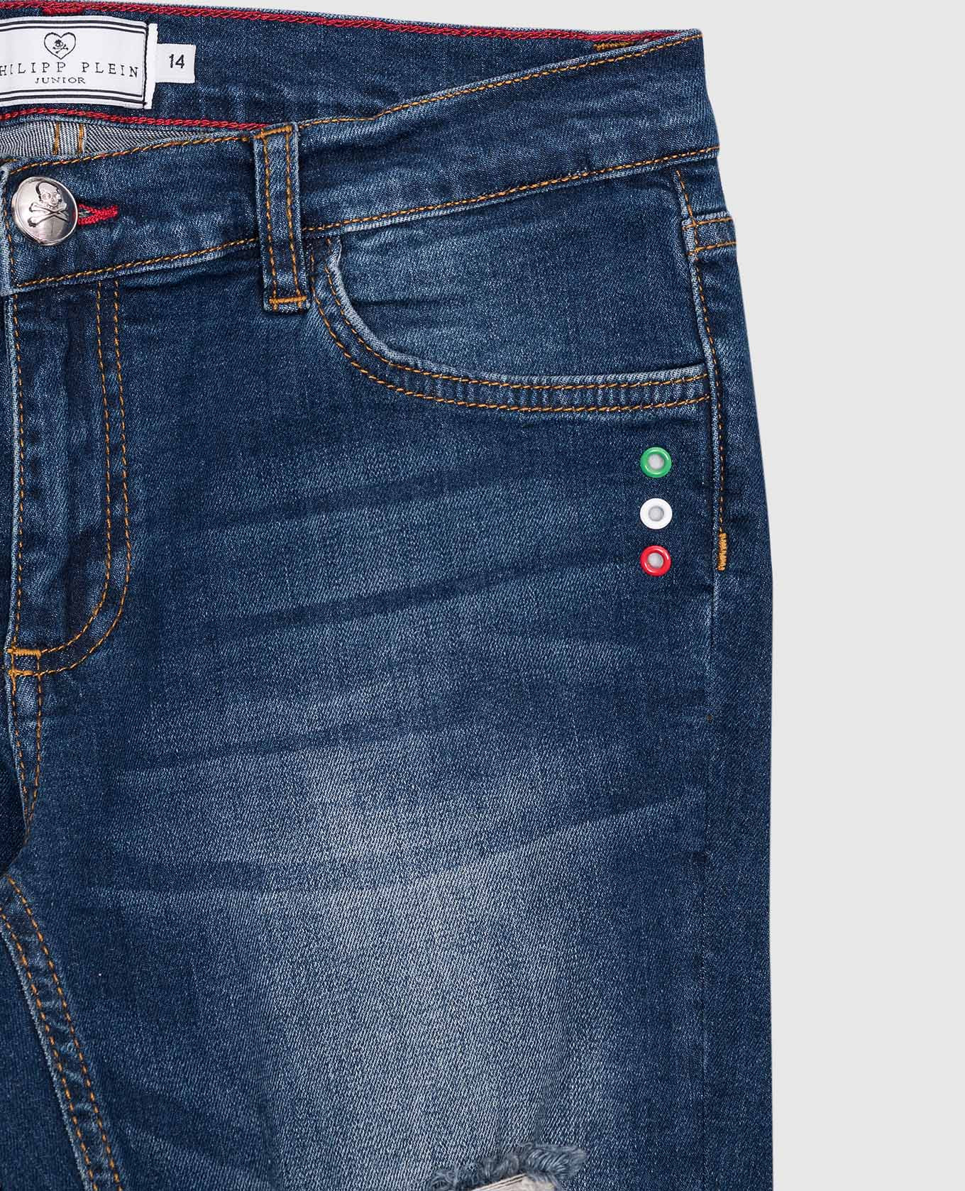 

Children's blue jeans with logo embroidery Philipp Plein