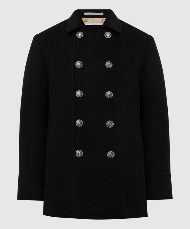 【関税&送料込】Brunello Cucinelli Cappotto Doppiopetto In C Dark brown Double-Breasted Shearling-Trimmed Leather Trench