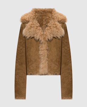 Babe Pay Pls Brown double-sided cropped sheepskin coat 2540TIGRADO