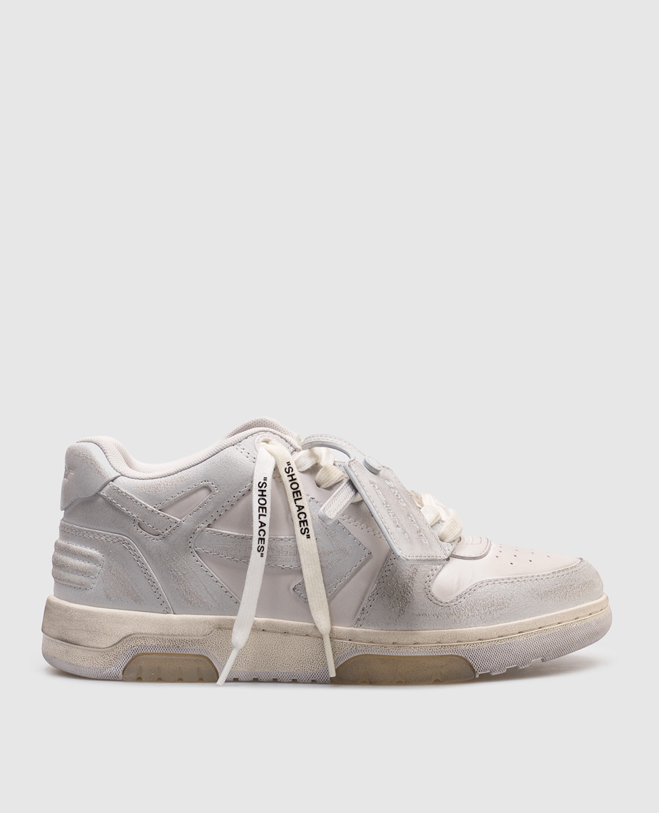 

Out of Office grey leather sneakers with vintage effect Off-White