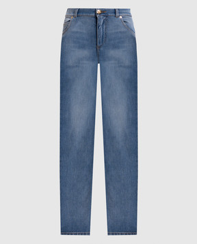 Balmain Blue skinny jeans with a distressed effect FF1MF066DF79